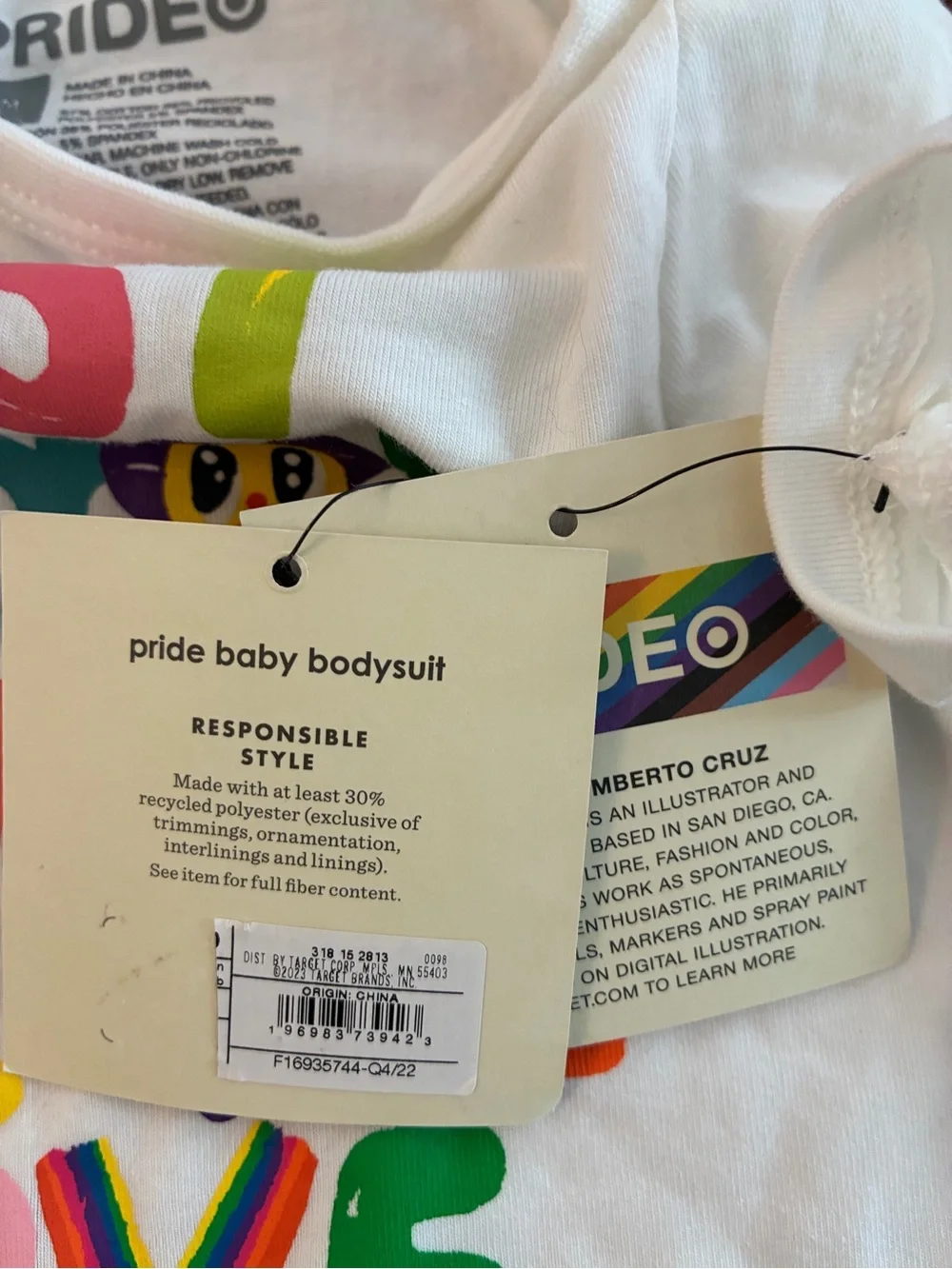 White Baby Onesie with Colorful 